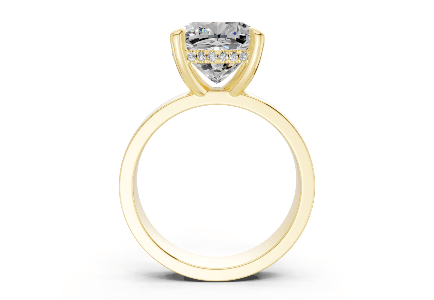 Echo Diamond Solitaire Cushion Squareuare Cut 4mm Engagement Ring - Ring Premier