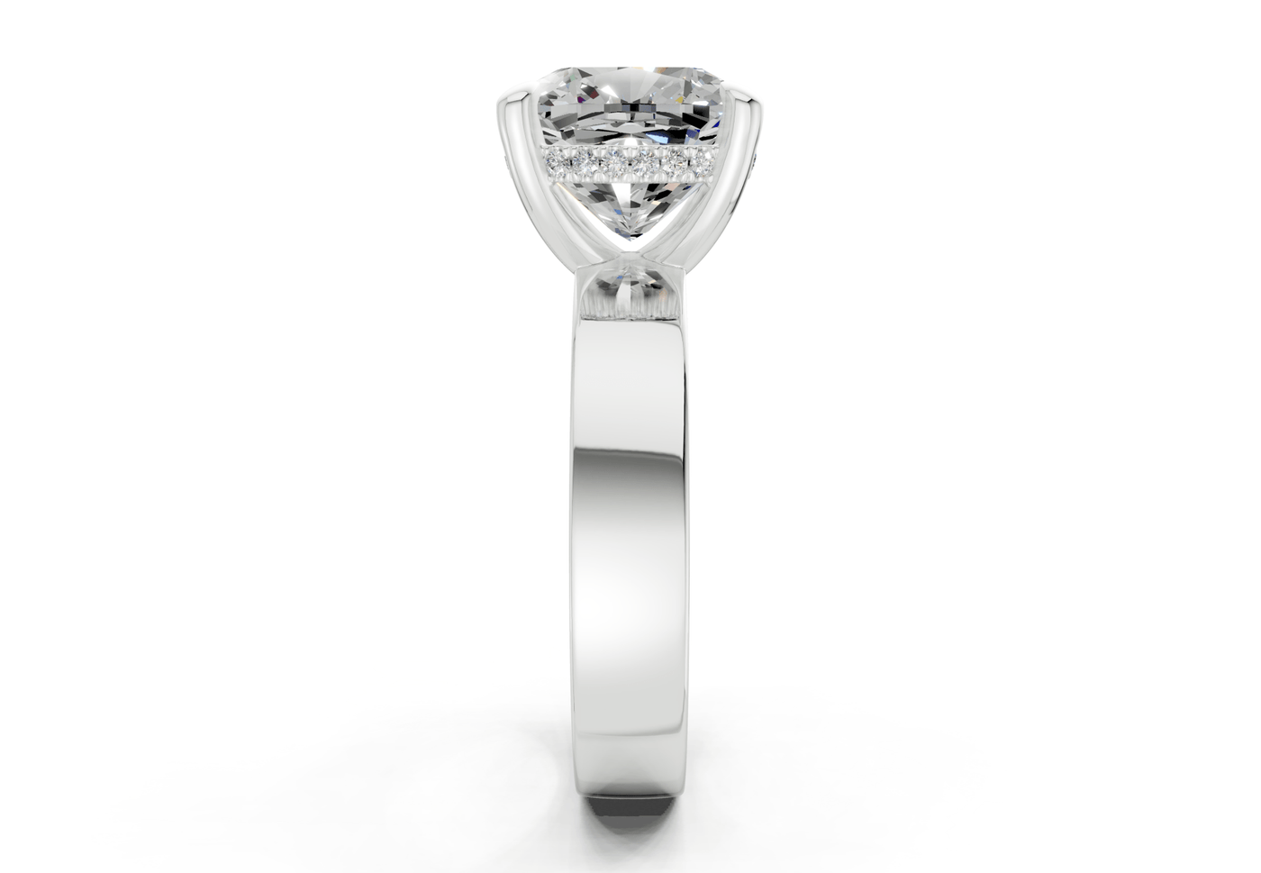 Echo Diamond Solitaire Cushion Squareuare Cut 4mm Engagement Ring