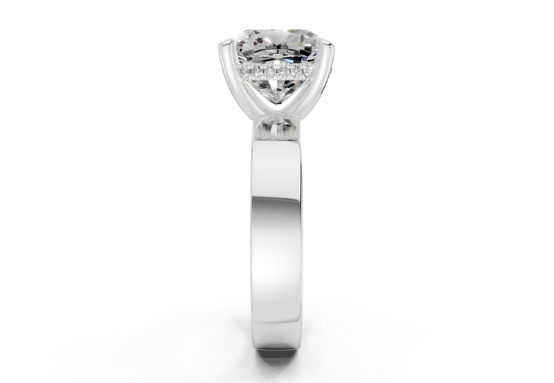 Echo Diamond Solitaire Cushion Squareuare Cut 4mm Engagement Ring - Ring Premier