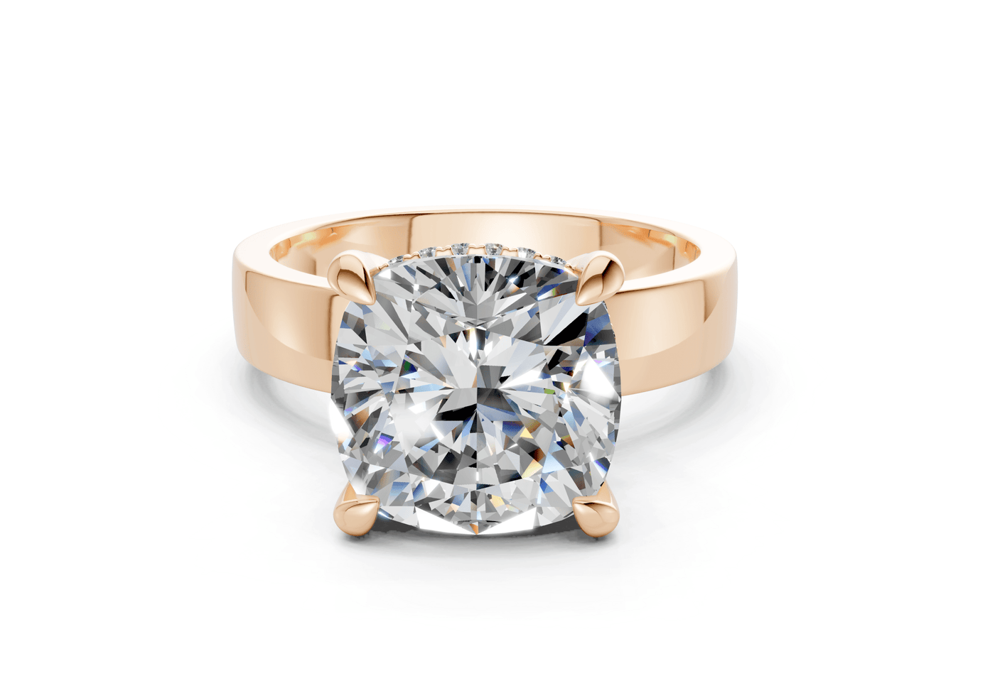 Echo Diamond Solitaire Cushion Squareuare Cut 4mm Engagement Ring