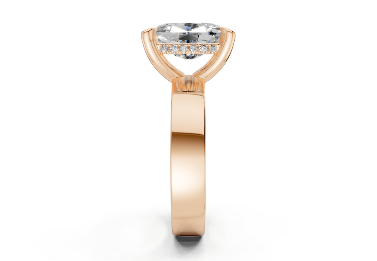 Echo Diamond Solitaire Elongated Cushion Cut 4mm Engagement Ring