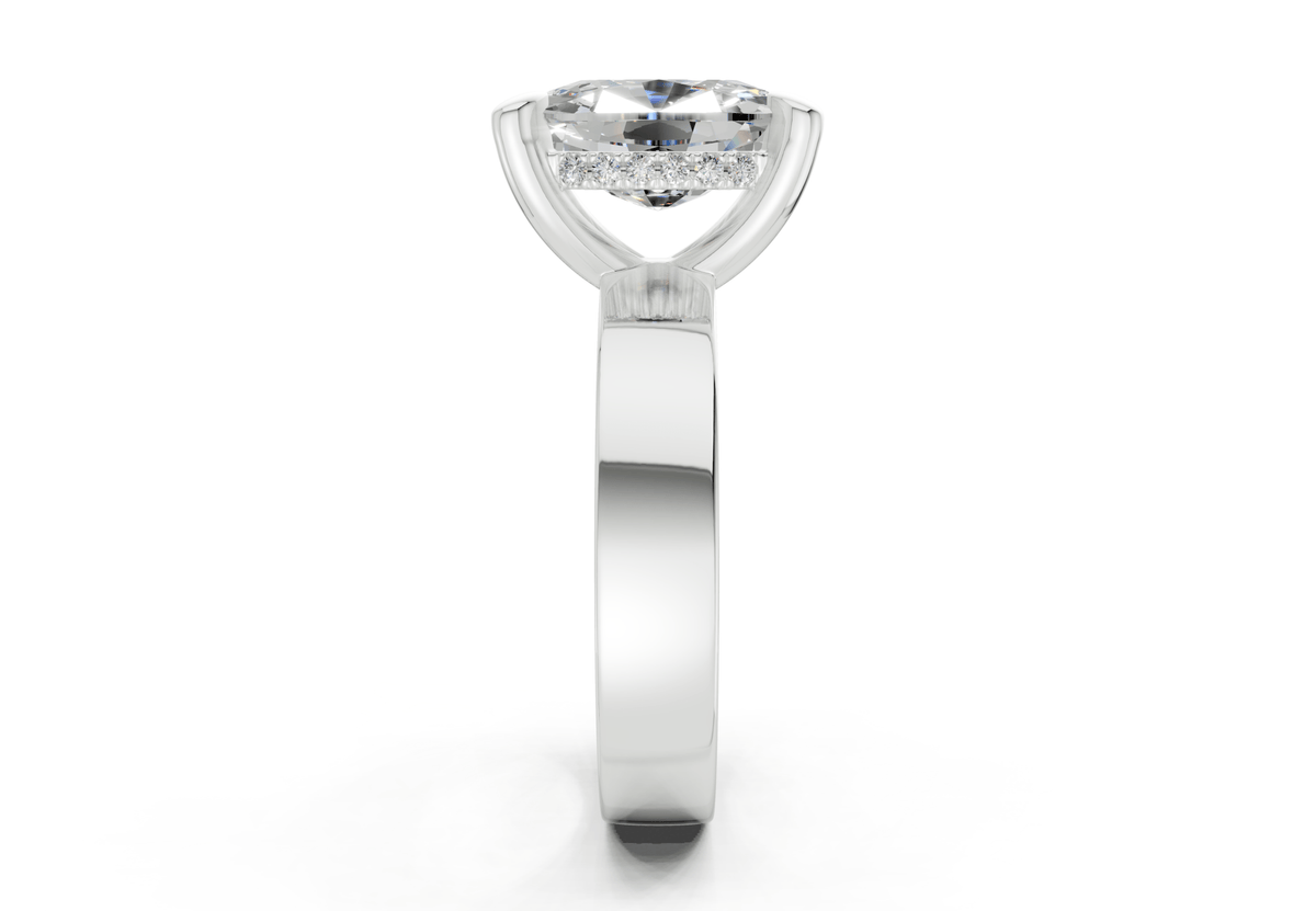 Echo Diamond Solitaire Elongated Cushion Cut 4mm Engagement Ring
