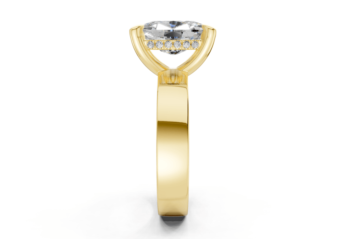 Echo Diamond Solitaire Elongated Cushion Cut 4mm Engagement Ring