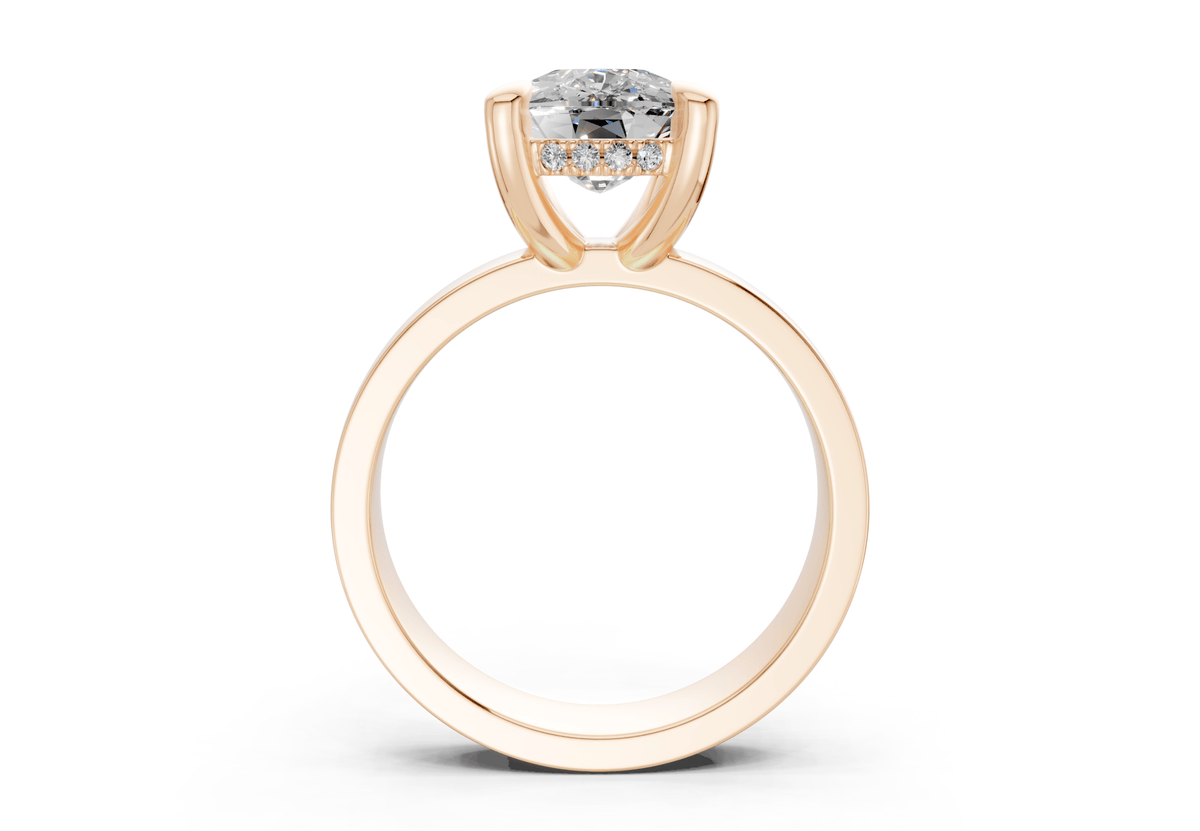 Echo Diamond Solitaire Elongated Cushion Cut 4mm Engagement Ring