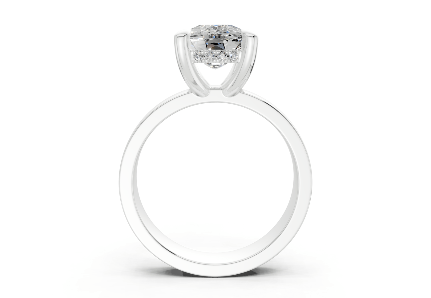 Echo Diamond Solitaire Elongated Cushion Cut 4mm Engagement Ring
