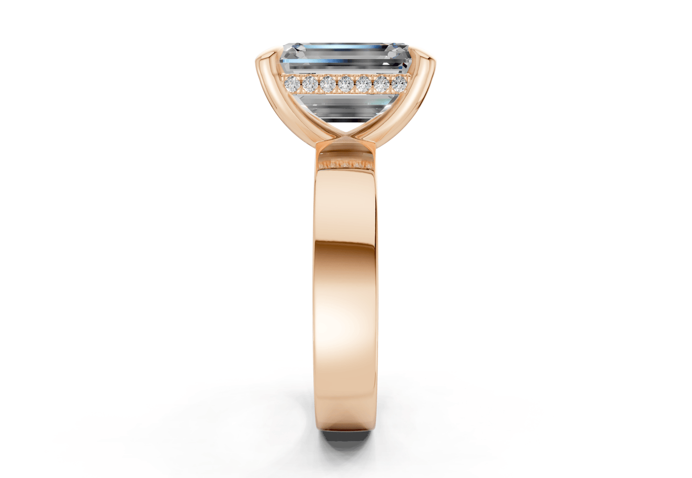 Echo Diamond Solitaire Emerald Cut 4mm Engagement Ring