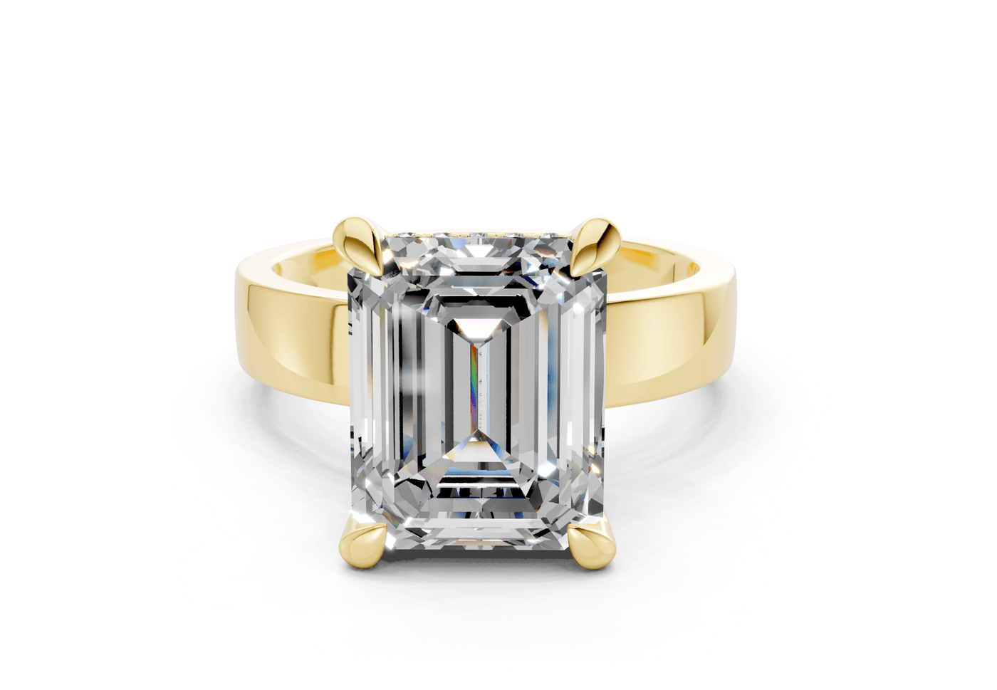 Echo Diamond Solitaire Emerald Cut 4mm Engagement Ring