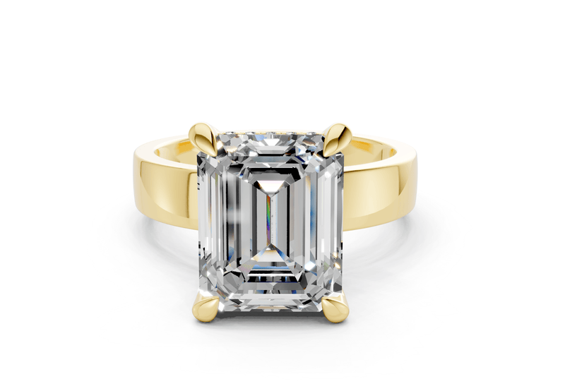 Echo Diamond Solitaire Emerald Cut 4mm Engagement Ring