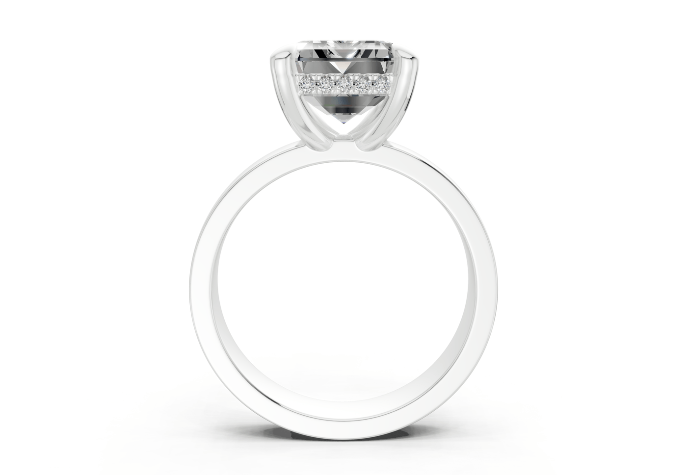 Echo Diamond Solitaire Emerald Cut 4mm Engagement Ring