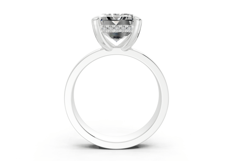 Echo Diamond Solitaire Emerald Cut 4mm Engagement Ring - Ring Premier