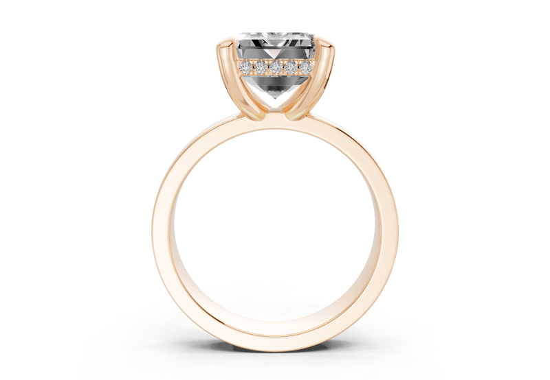 Echo Diamond Solitaire Emerald Cut 4mm Engagement Ring - Ring Premier