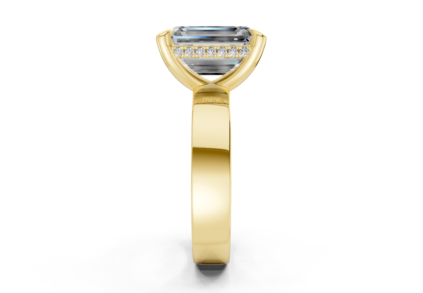 Echo Diamond Solitaire Emerald Cut 4mm Engagement Ring