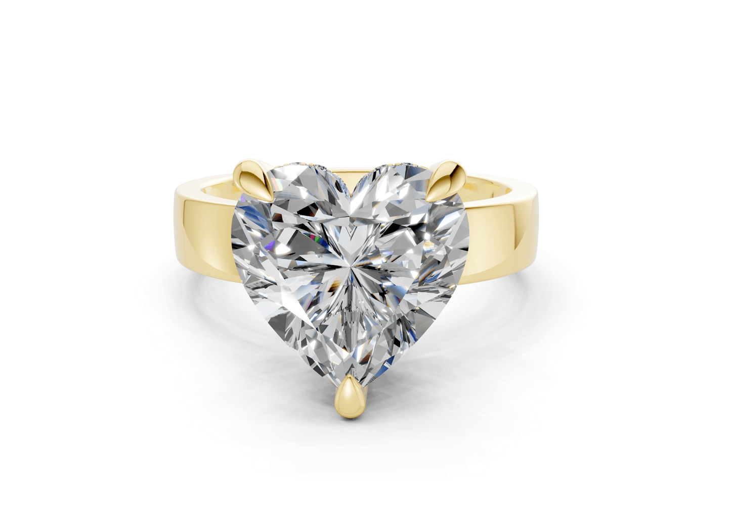 Echo Diamond Solitaire Heart Cut 4mm Engagement Ring - Ring Premier