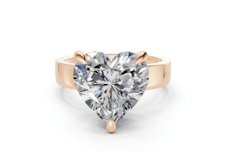 Echo Diamond Solitaire Heart Cut 4mm Engagement Ring - Ring Premier
