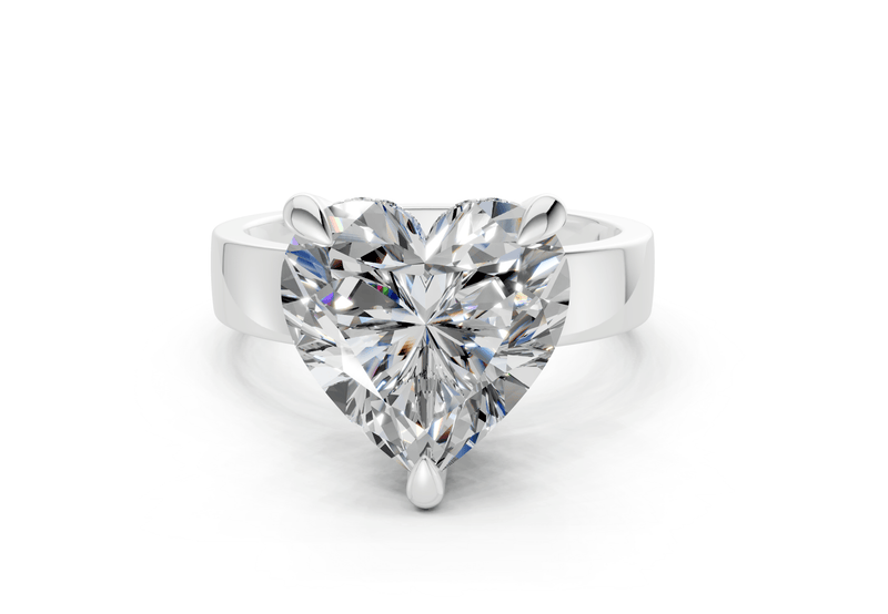 Echo Diamond Solitaire Heart Cut 4mm Engagement Ring - Ring Premier