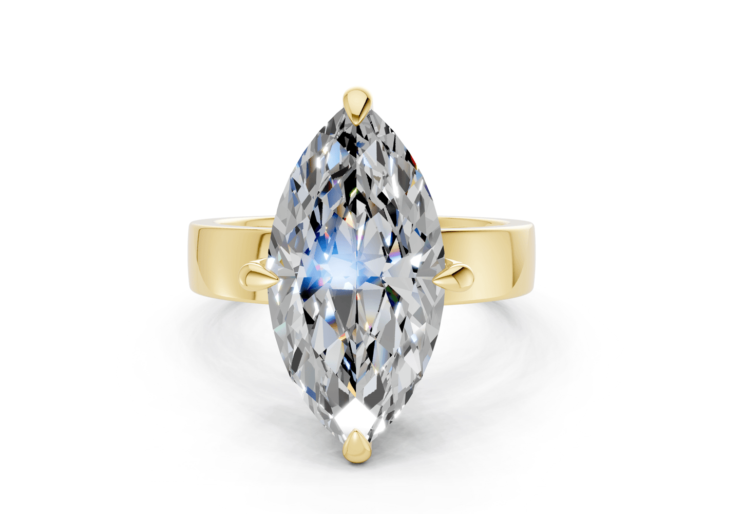 Echo Diamond Solitaire Marquise Cut 4mm Engagement Ring - Ring Premier