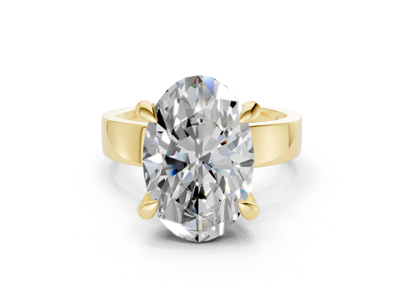 Echo Diamond Solitaire Oval Cut 4mm Engagement Ring - Ring Premier