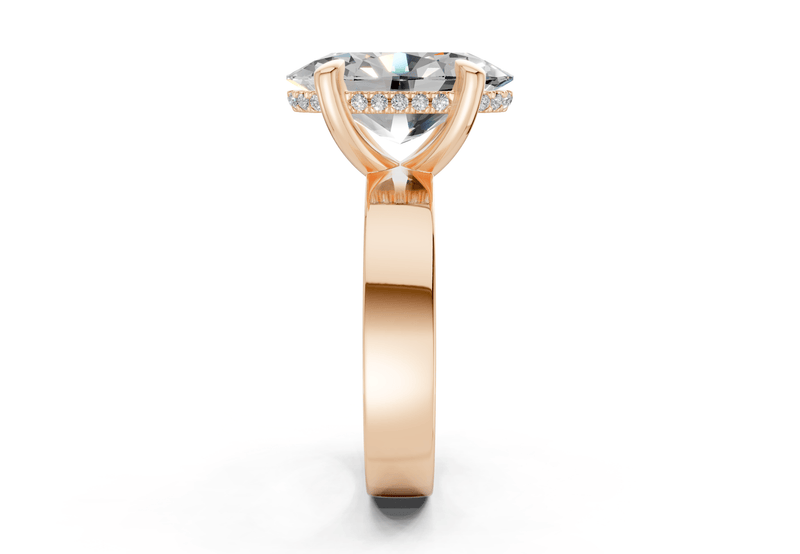 Echo Diamond Solitaire Oval Cut 4mm Engagement Ring - Ring Premier
