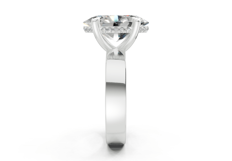 Echo Diamond Solitaire Oval Cut 4mm Engagement Ring - Ring Premier