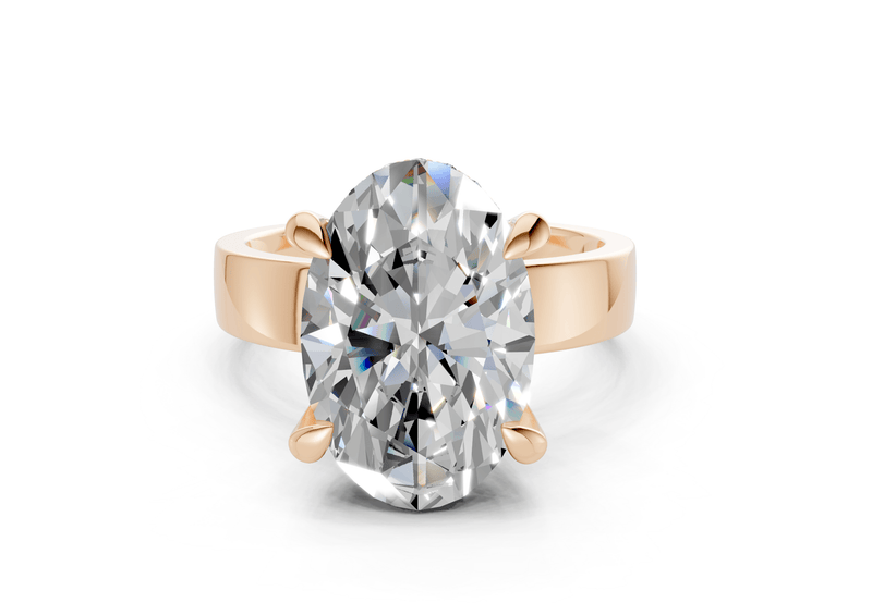 Echo Diamond Solitaire Oval Cut 4mm Engagement Ring - Ring Premier