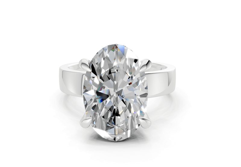 Echo Diamond Solitaire Oval Cut 4mm Engagement Ring - Ring Premier