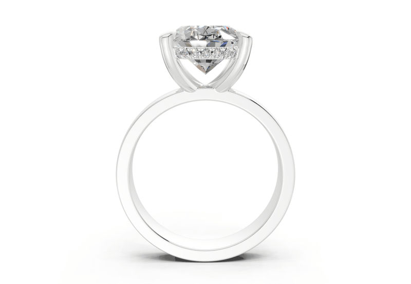 Echo Diamond Solitaire Oval Cut 4mm Engagement Ring - Ring Premier