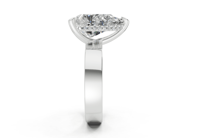 Echo Diamond Solitaire Pear Cut 4mm Engagement Ring - Ring Premier