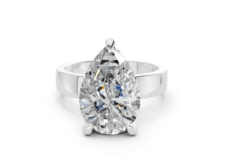 Echo Diamond Solitaire Pear Cut 4mm Engagement Ring - Ring Premier