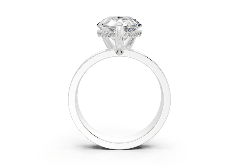Echo Diamond Solitaire Pear Cut 4mm Engagement Ring - Ring Premier