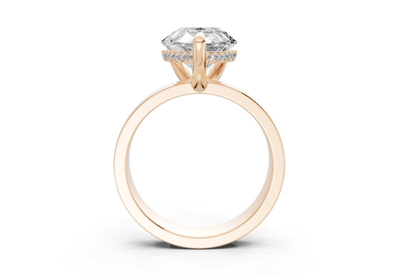 Echo Diamond Solitaire Pear Cut 4mm Engagement Ring - Ring Premier