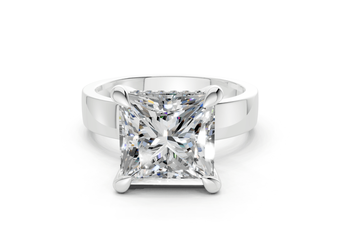 Echo Diamond Solitaire Princess Cut 4mm Engagement Ring
