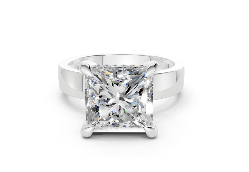 Echo Diamond Solitaire Princess Cut 4mm Engagement Ring - Ring Premier