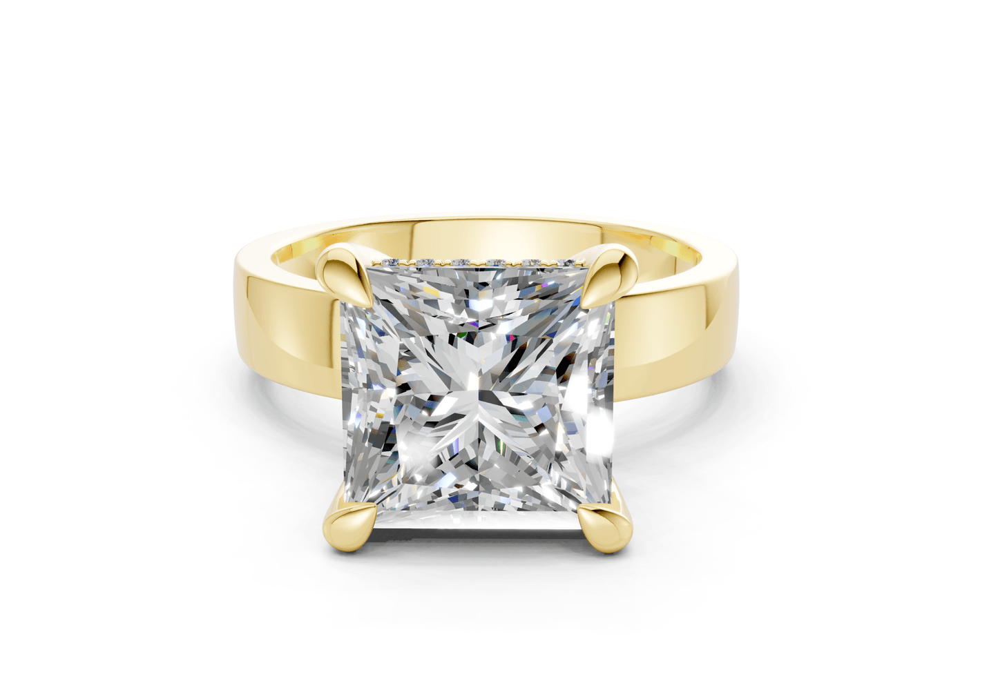 Echo Diamond Solitaire Princess Cut 4mm Engagement Ring - Ring Premier