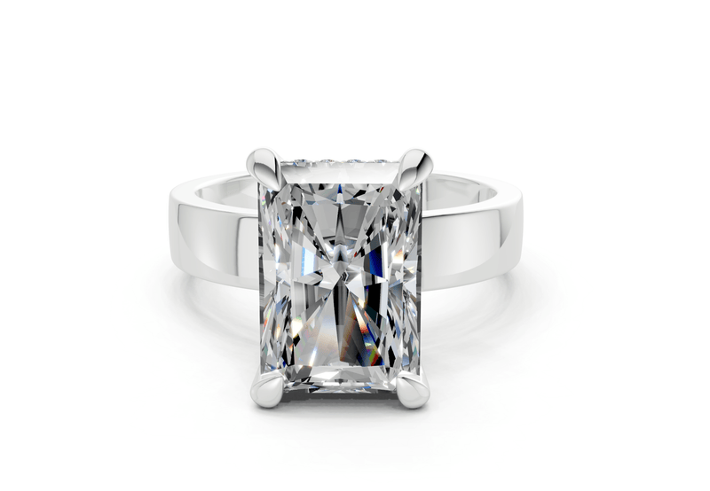 Echo Diamond Solitaire Radiant Cut 4mm Engagement Ring - Ring Premier