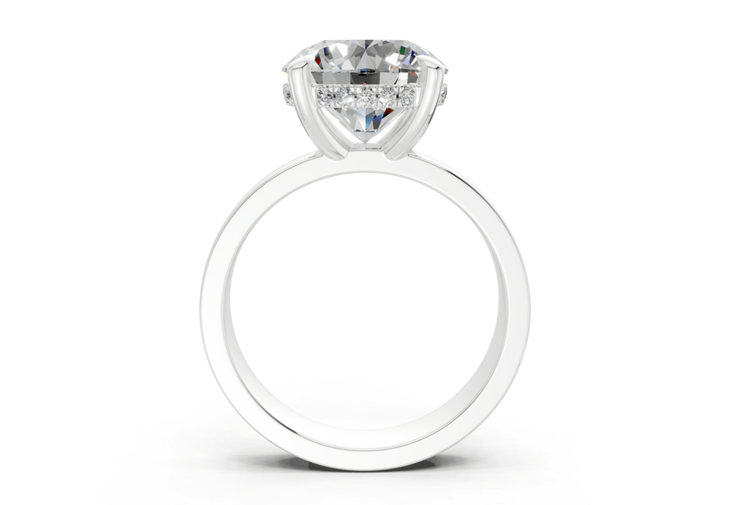 Echo Diamond Solitaire Round Cut 4mm Engagement Ring - Ring Premier