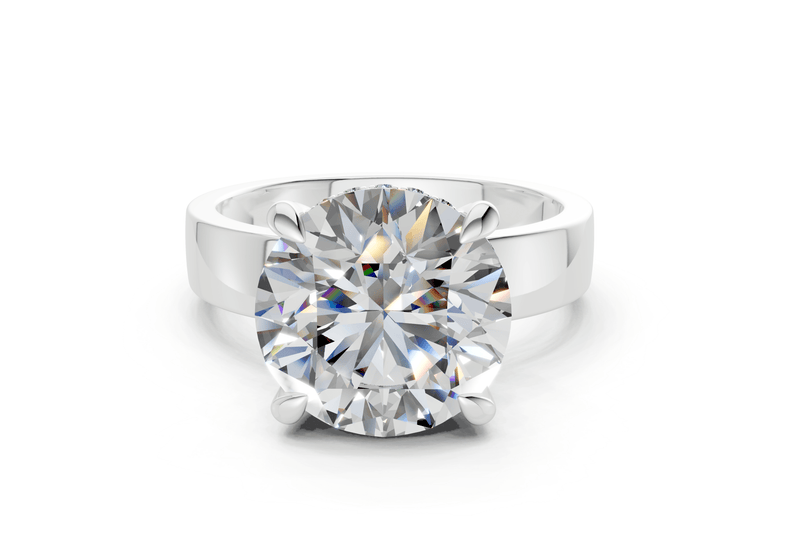 Echo Diamond Solitaire Round Cut 4mm Engagement Ring - Ring Premier