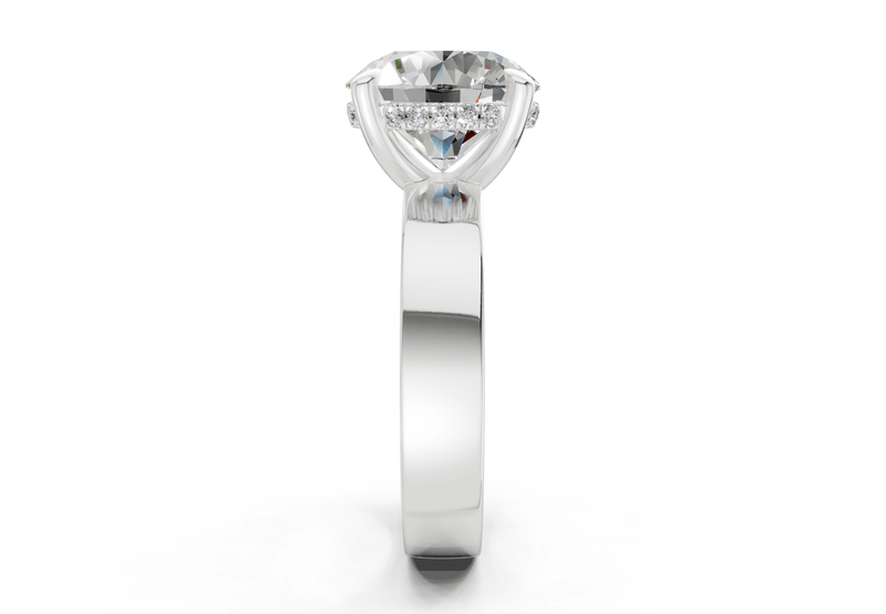 Echo Diamond Solitaire Round Cut 4mm Engagement Ring - Ring Premier