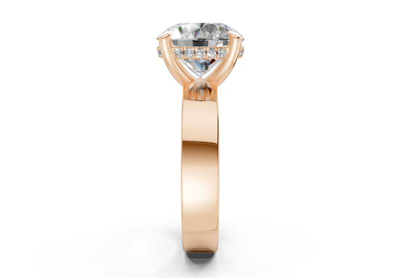 Echo Diamond Solitaire Round Cut 4mm Engagement Ring - Ring Premier