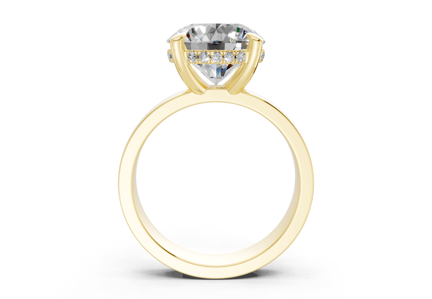 Echo Diamond Solitaire Round Cut 4mm Engagement Ring - Ring Premier