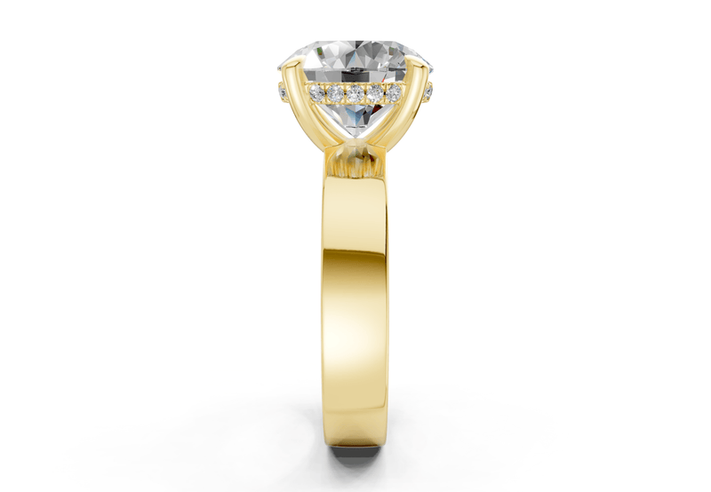 Echo Diamond Solitaire Round Cut 4mm Engagement Ring - Ring Premier