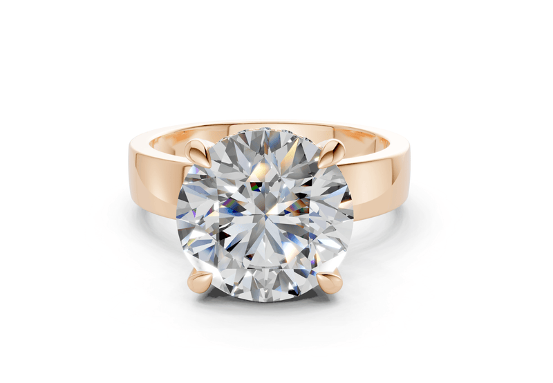 Echo Diamond Solitaire Round Cut 4mm Engagement Ring - Ring Premier