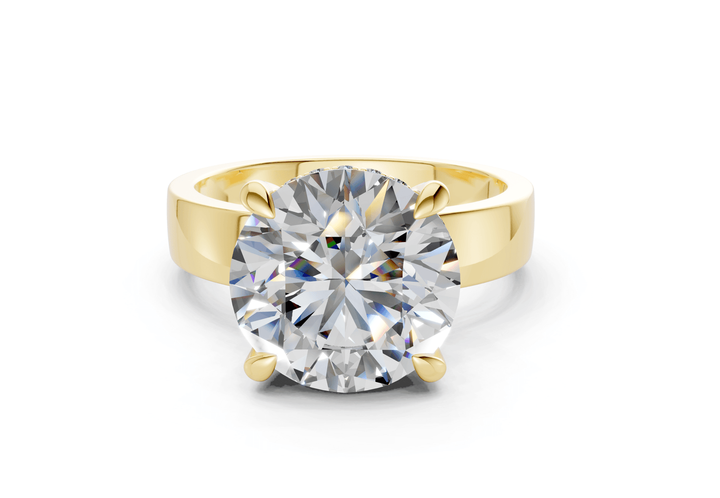 Echo Diamond Solitaire Round Cut 4mm Engagement Ring - Ring Premier