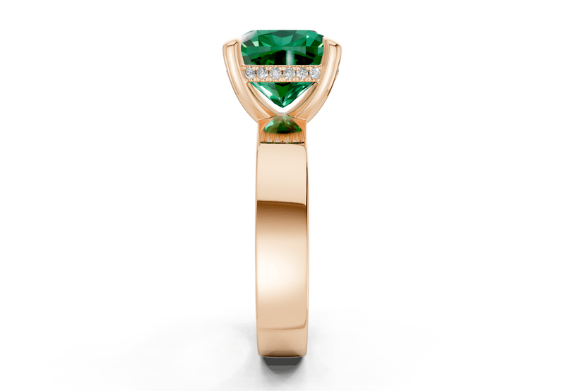 Echo Emerald Gemstone Solitaire Cushion Squareuare Cut 4mm Engagement Ring - Ring Premier