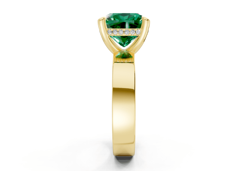 Echo Emerald Gemstone Solitaire Cushion Squareuare Cut 4mm Engagement Ring - Ring Premier