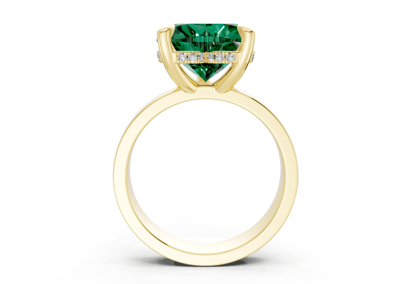 Echo Emerald Gemstone Solitaire Heart Cut 4mm Engagement Ring