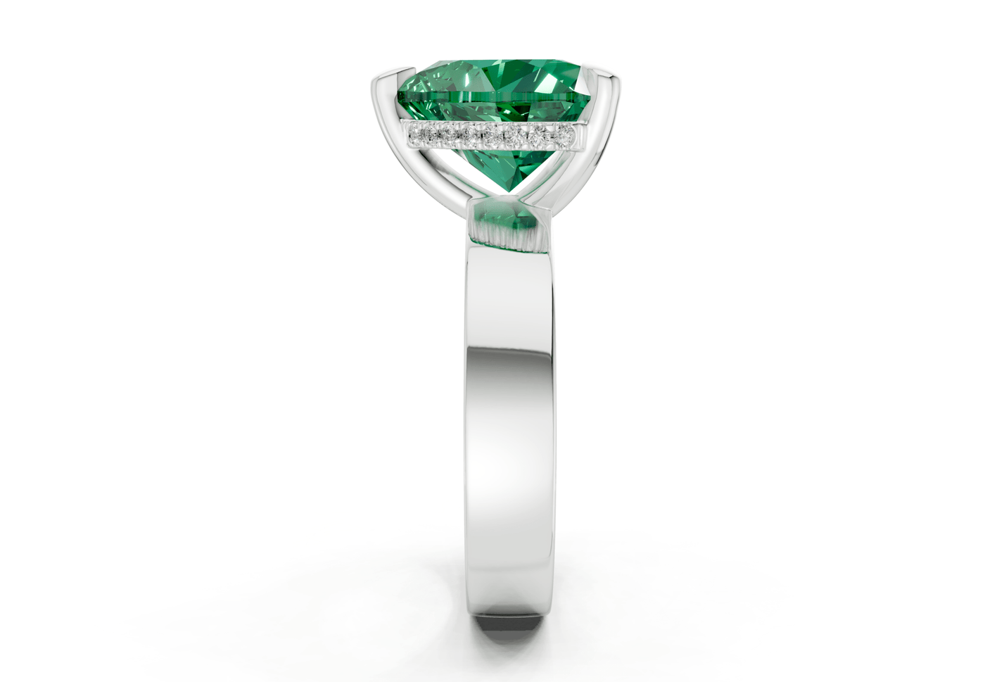 Echo Emerald Gemstone Solitaire Heart Cut 4mm Engagement Ring