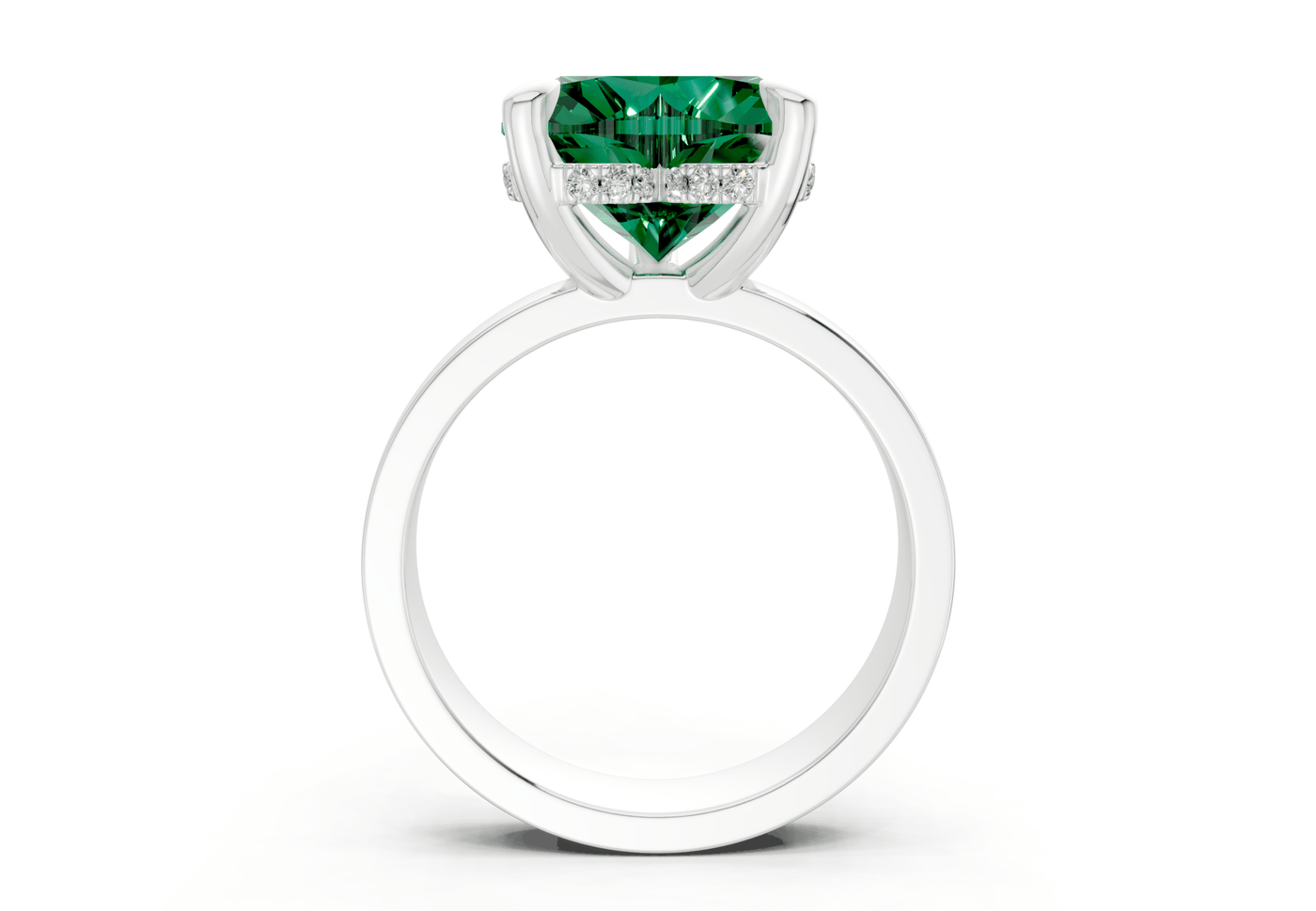 Echo Emerald Gemstone Solitaire Heart Cut 4mm Engagement Ring
