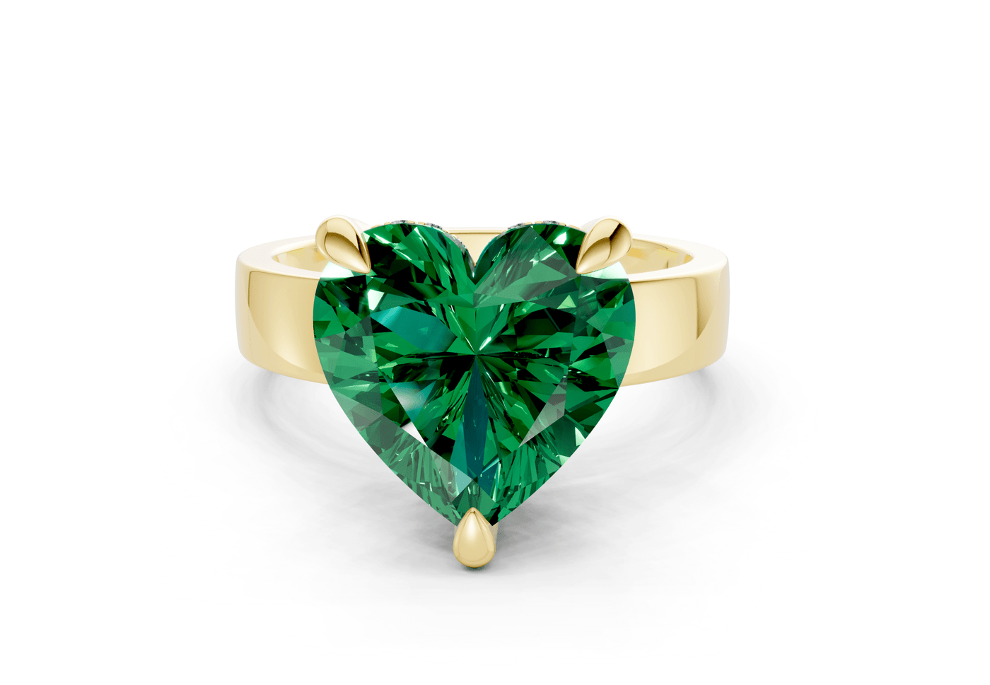 Echo Emerald Gemstone Solitaire Heart Cut 4mm Engagement Ring