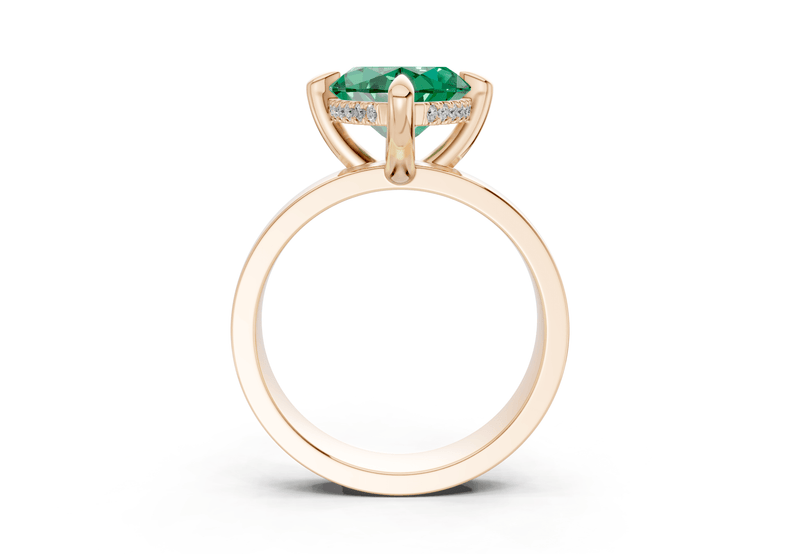 Echo Emerald Gemstone Solitaire Marquise Cut 4mm Engagement Ring - Ring Premier