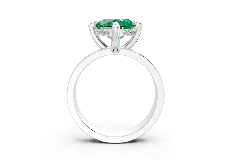 Echo Emerald Gemstone Solitaire Marquise Cut 4mm Engagement Ring - Ring Premier